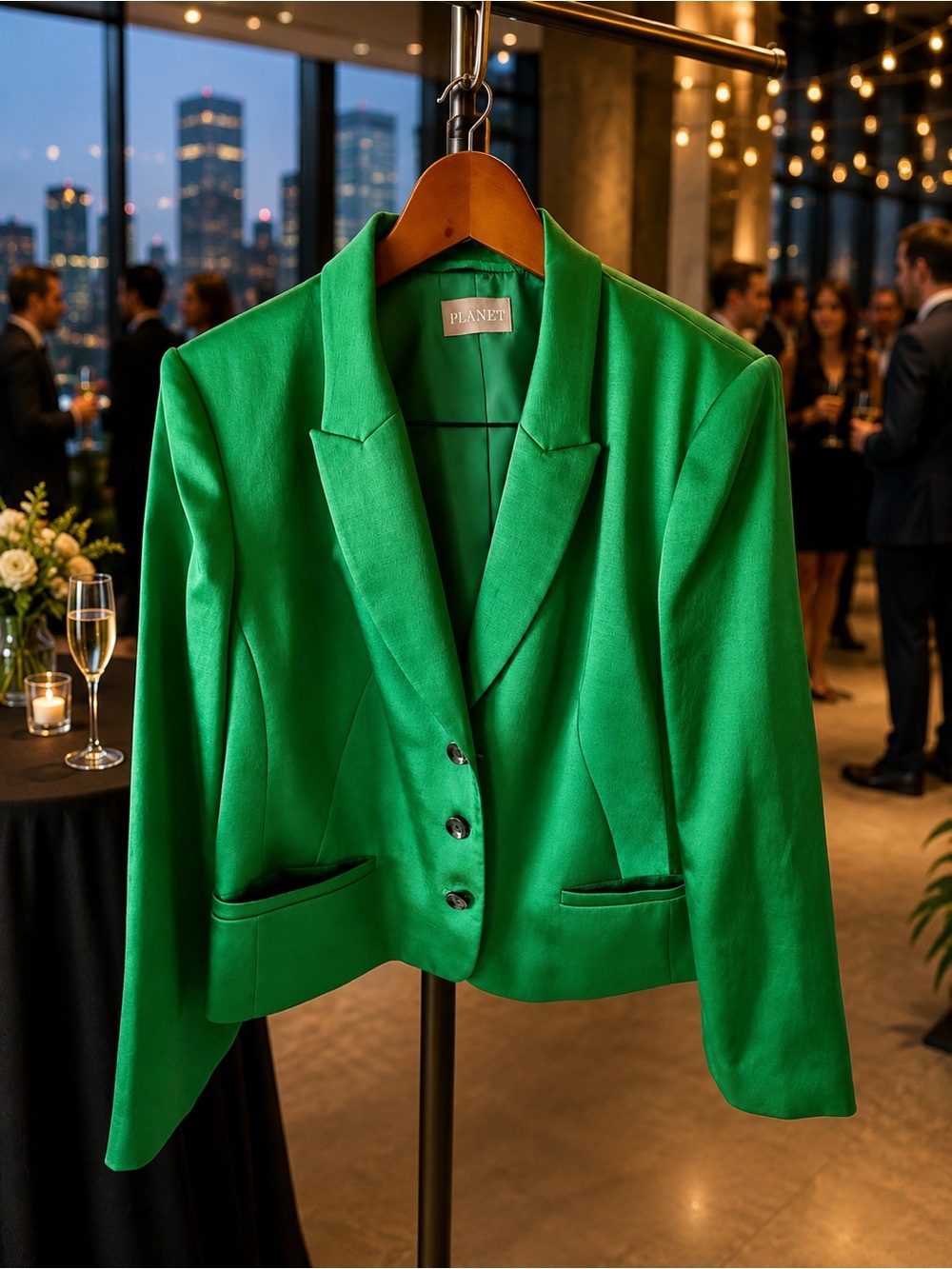 Planet (UK brand) Emerald Green Cropped Blazer | Size CAN 16 / UK 18
